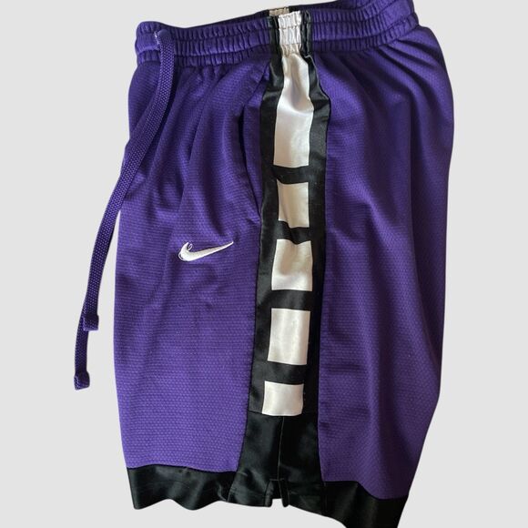 Nike Elite Stripe Dri-Fit Basketball Shorts Court Purple/Black/White Men's Small - Picture 3 of 5
